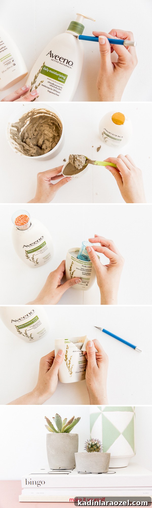 How to Make Concrete Planters with Recycled Materials for Earth Day