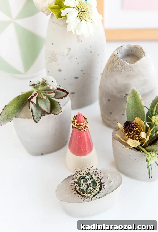 DIY Concrete Planters Idea