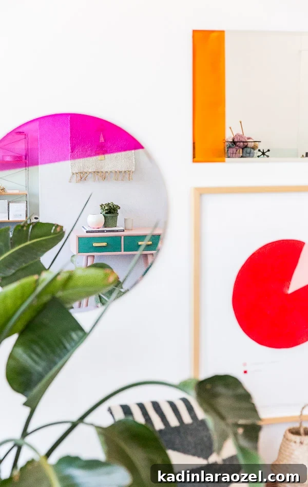 An Easy Color Blocked Mirror DIY