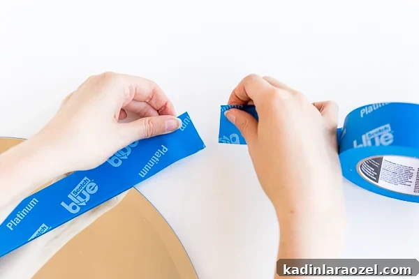Prepping tape to paint mirror with transparent glass paint