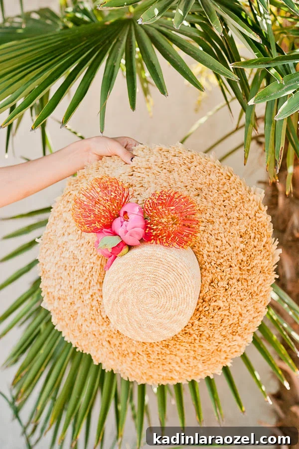 DIY Summer Flower Hat and Behind-the-Scenes Photo Shoot Guide 6 A DIY flower hat for summer. Click through for the tutorial.