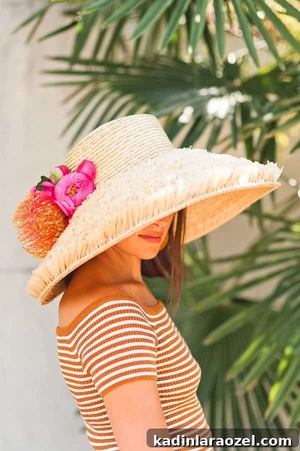 DIY Summer Flower Hat and Behind-the-Scenes Photo Shoot Guide 8 A DIY flower hat for summer. Click through for the tutorial.