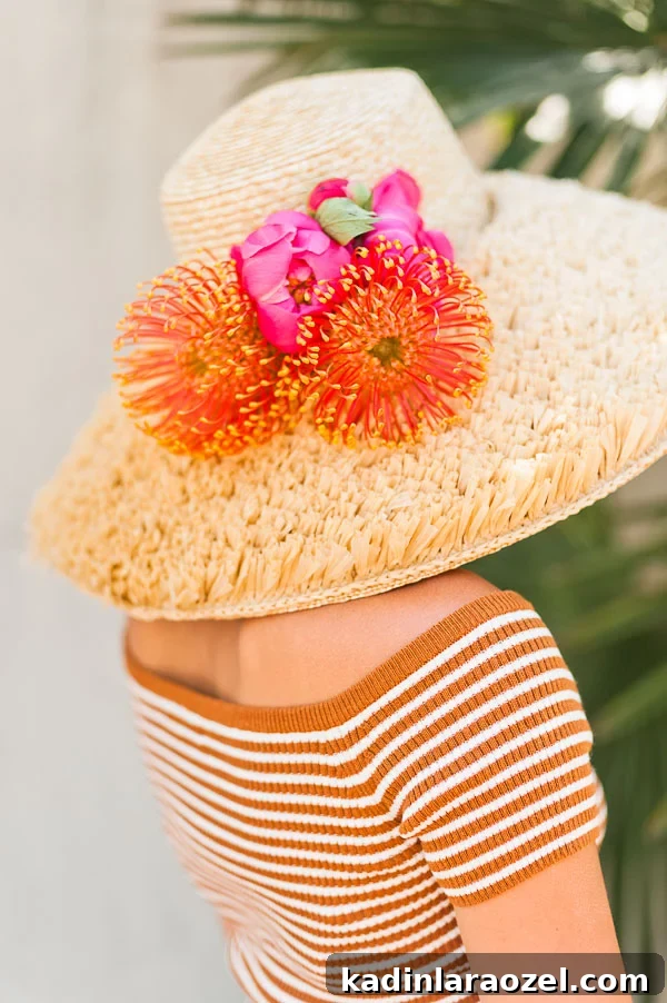 DIY Summer Flower Hat and Behind-the-Scenes Photo Shoot Guide 9 A DIY flower hat for summer. Click through for the tutorial.