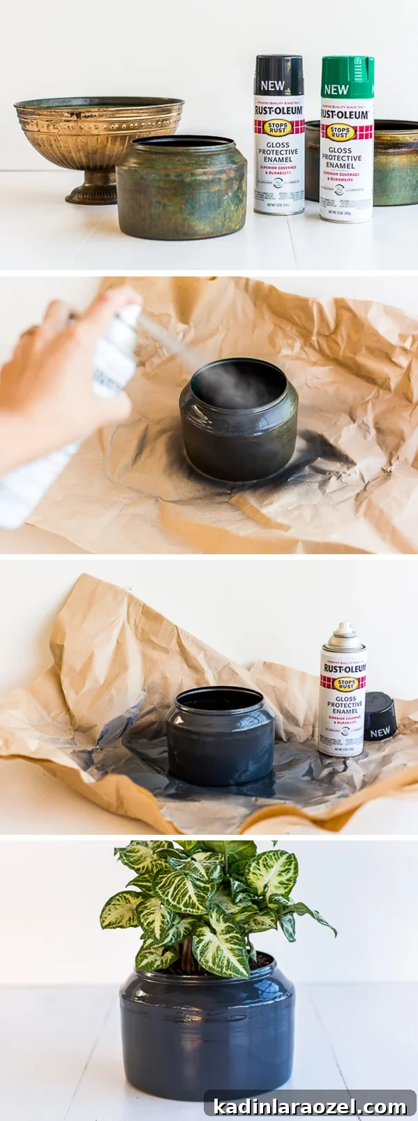 A DIY Metal Planter Makeover in Under an Hour