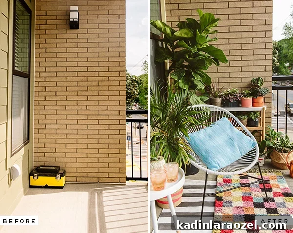 Tiny Balcony Makeover: Before and After Transformation Revealed 2 Before and After: Eclectic Balcony Makeover