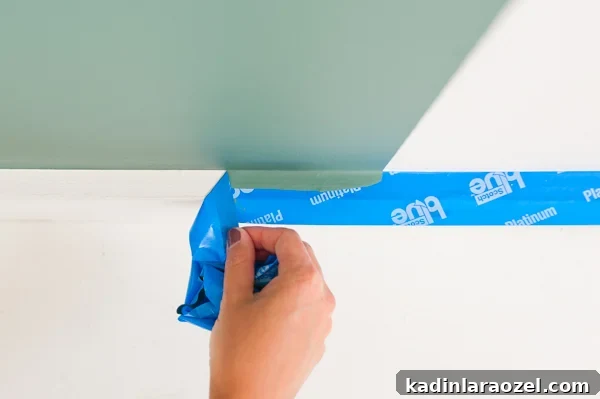 One-Hour DIY Headboard Project: Stylish Design You Can Build Now 13 Remove painter's tape for clean lines at baseboards