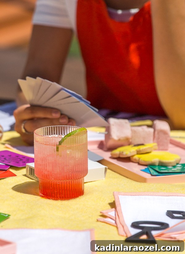 Colorful outdoor entertaining ideas for summer (including this cocktail recipe).