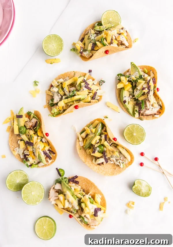 Try this recipe for pineapple mango chicken tacos.