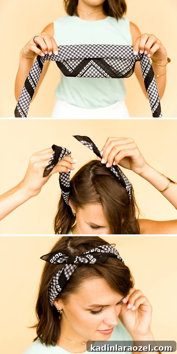 How to Style a Square Bandana - The Oh-So Bow Headband