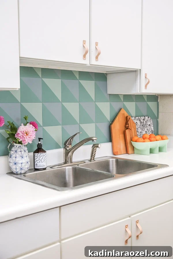 How to create a DIY budget backsplash (that mimics the look of cement tiles) for $50!