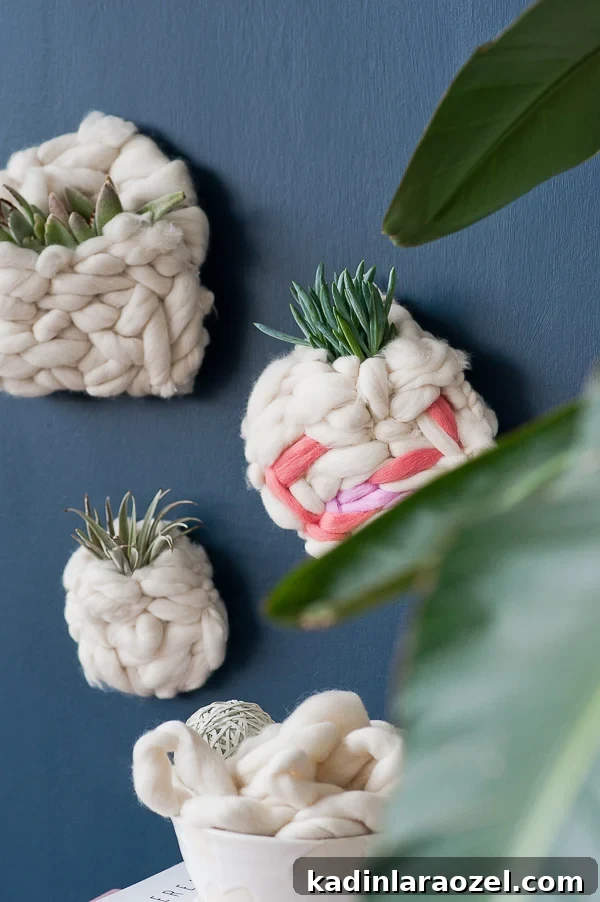 DIY woven plant pockets
