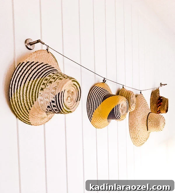 A clever way to display hats