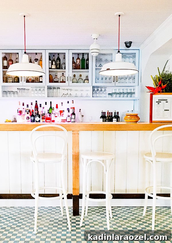 Cute bar with checkerboard tile