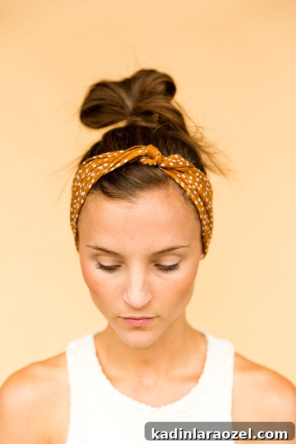 Bandana headband with bun