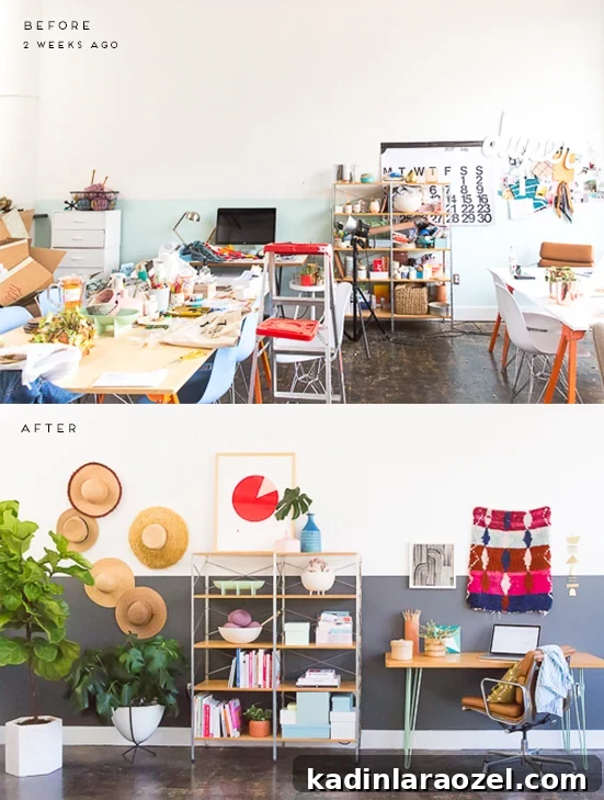 Before and After: Cluttered Desk Transformed into Minimal Workspace 3 Before and After: A Cluttered Workspace Gets a Minimal, Modern Makeover