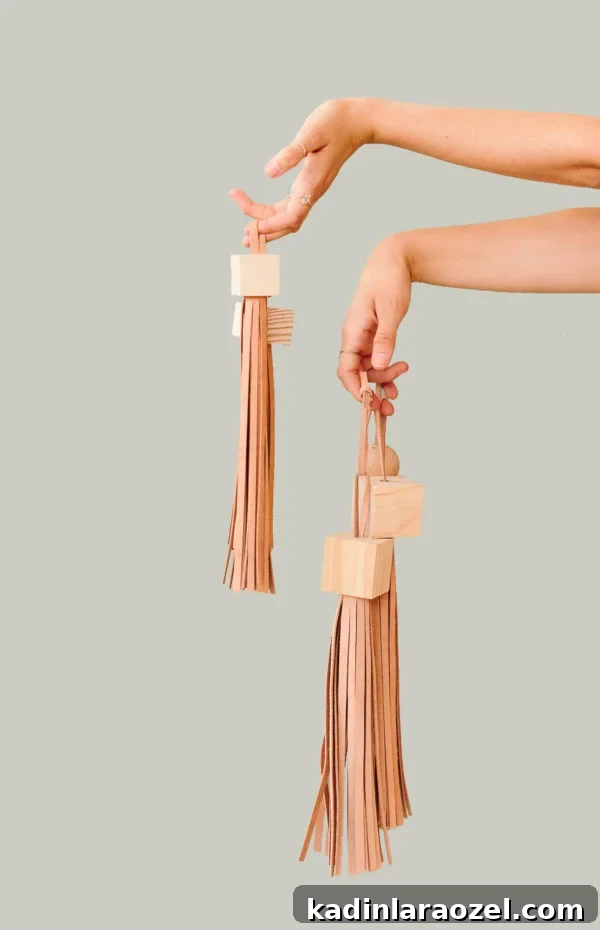 DIY Statement Tassels Using Wood Blocks and Leather — Step-by-Step Guide 12 DIY statement tassels