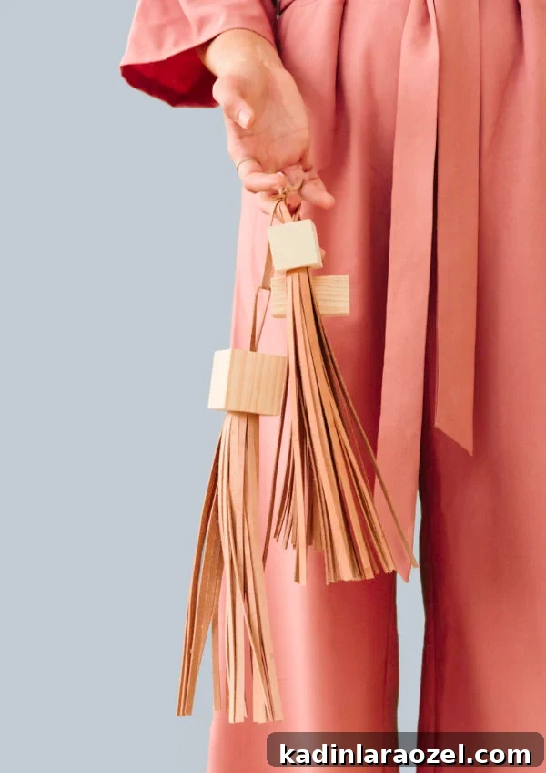 DIY Statement Tassels Using Wood Blocks and Leather — Step-by-Step Guide 2 Block Head: DIY Statement Tassels Made with Wood Blocks and Leather. Click through for the tutorial.