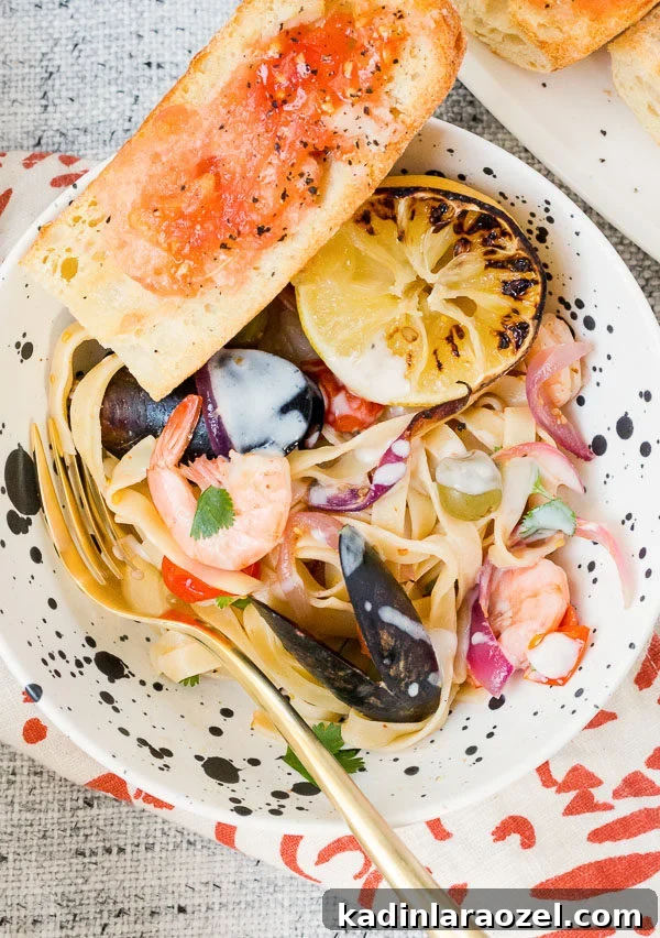 Mouthwatering Seafood Pasta Recipe You Can Make Tonight 2 A seafood pasta recipe that tastes delicious and is actually really easy to make! Click through for the recipe. #seafood #pasta #recipe #yum