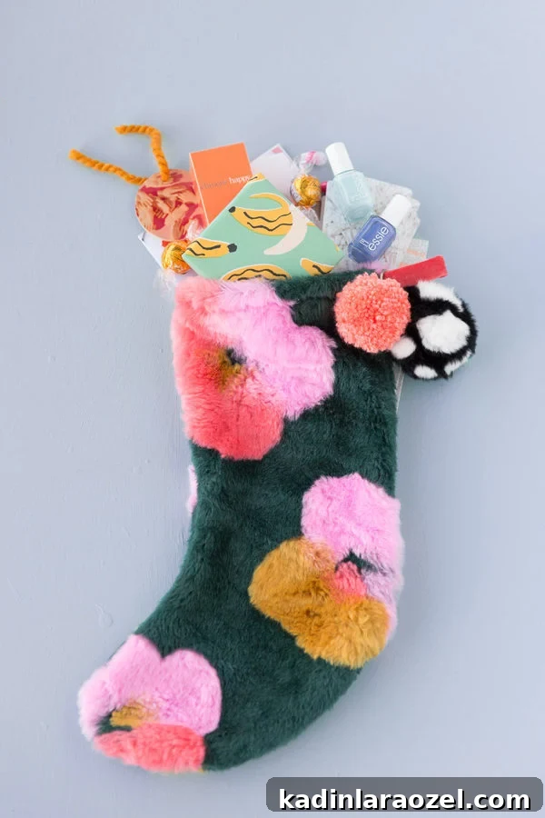DIY holiday stocking tutorial and colorful stocking stuffers! #christmas #holiday #diy