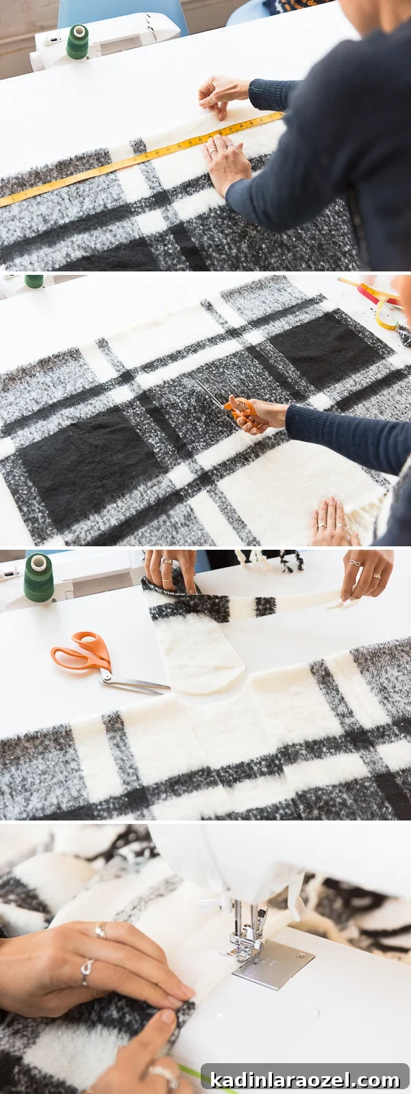 DIY Poncho-Style Wrap Scarf for Cozy Winter Layers 3 Finished plaid poncho wrap scarf options