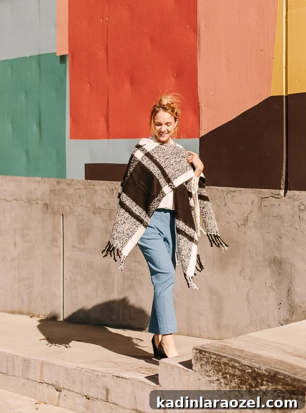 DIY Poncho-Style Wrap Scarf for Cozy Winter Layers 4 Multiple ways to wear a poncho wrap scarf