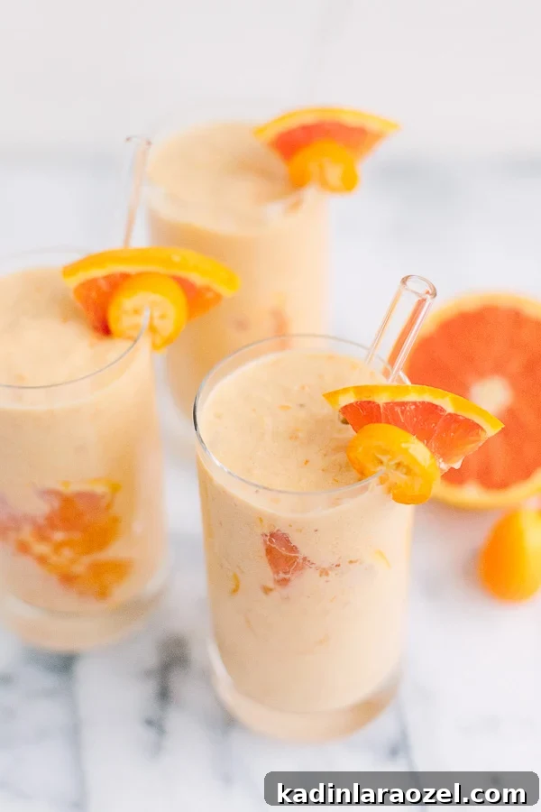 Creamsicle Smoothie Recipe with Fresh Orange and Yogurt 4 Smoothie close-up