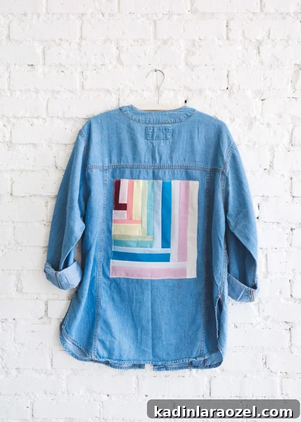 Jean Queen: 13 Stylish Ways to Upgrade Your Denim Wardrobe 6 DIY Denim Applique Jacket from The House That Lars Built.Check out 13 Ways to Upgrade Denim Clothing. #denim #denimdiy #jeansdiy #fashiondiy