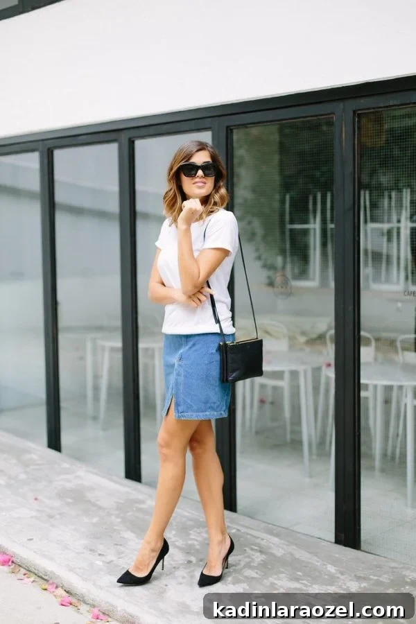 Jean Queen: 13 Stylish Ways to Upgrade Your Denim Wardrobe 9 Make a DIY skirt from old denim with this tutorial from Pop Sugar (on Paper and Stitch). #diy #diydenim #diyideas #diyfashion