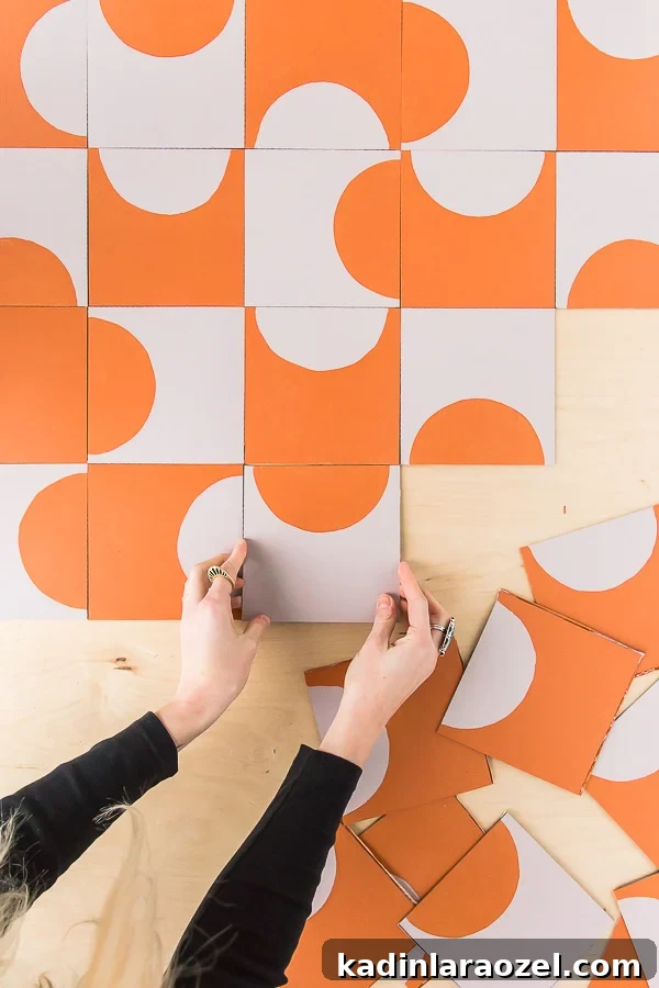 Totally floored! Learn how to create your own (custom design) DIY floor tiles on a budget. #flooring #pattern #rust #lilac #modern #cementtile #tilepatter