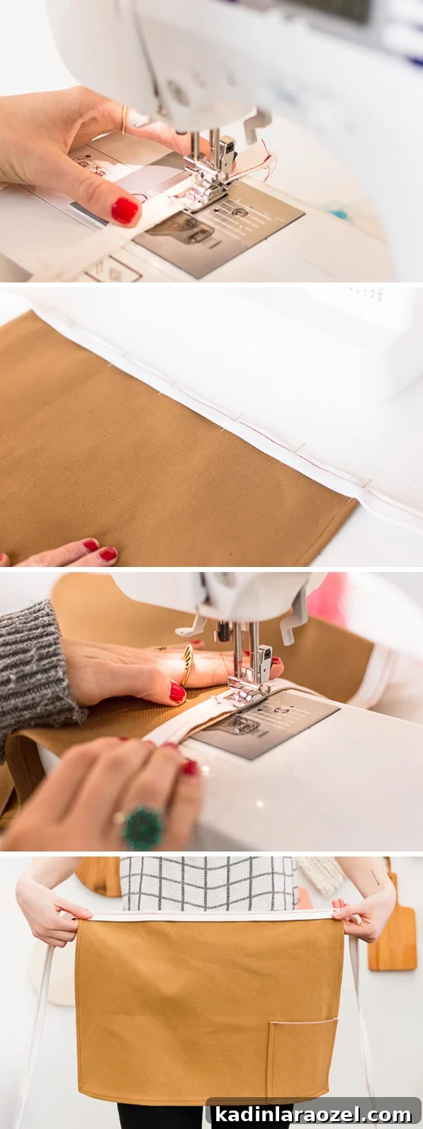 Durable DIY Half Apron Made from a $4 Placemat 3 Instructions for making a half apron or waist apron that ties in the front.