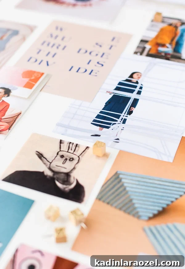 Style guide inspiration. Make a physical mood board to bring your Pinterest boards to life. #moodboard #styleguide #inspo