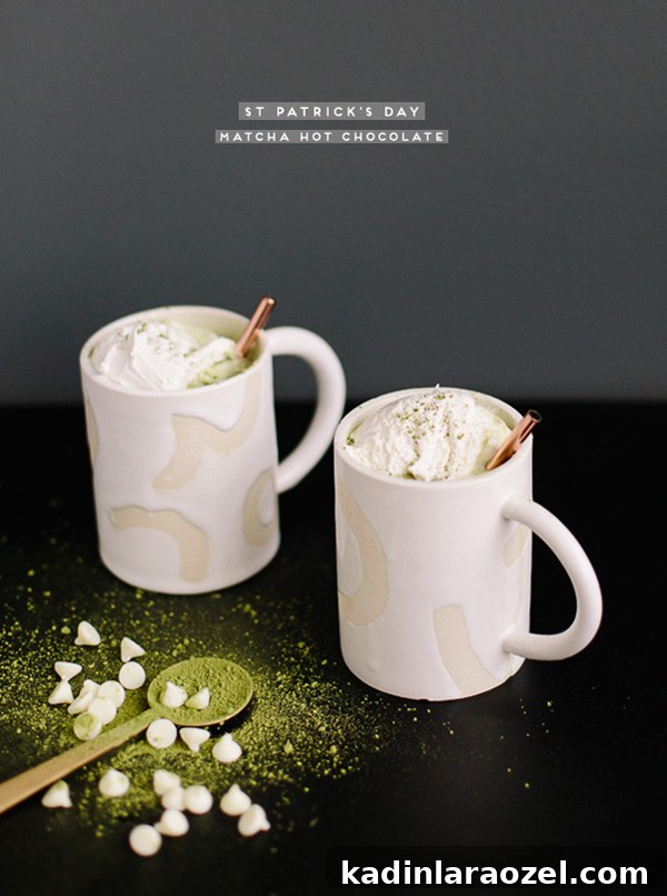 St. Patrick’s Day Matcha Hot Chocolate Recipe 2 A Matcha Hot Chocolate Recipe for St Patrick's Day #hotchocolate #recipe #green #stpatricksday