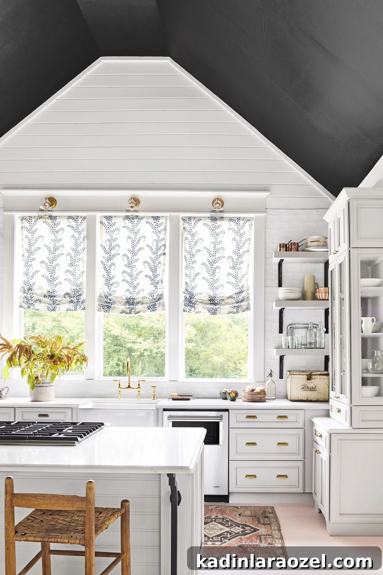 Are Painted Ceilings Worth It? Pros, Costs, and Style Tips 6 Holly Williams' house showcases original vaulted ceilings painted black. Are you a fan of the painted ceiling trend? Join the debate! #ceilings #paintedceilings #trend #interiors