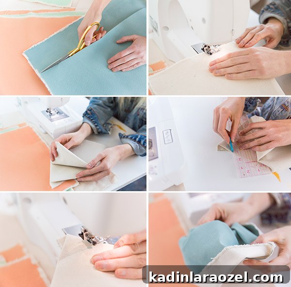 Step by step photos that show how to make a DIY Easter basket with canvas.