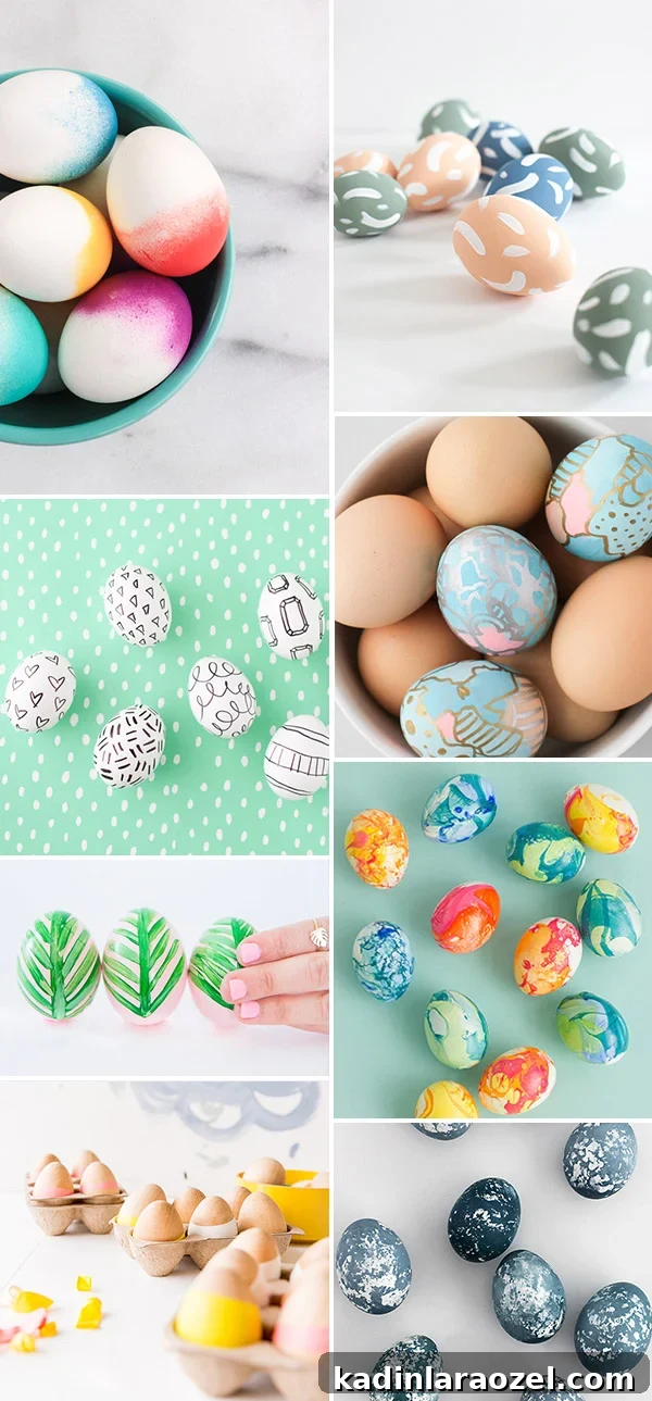 variety of easter egg decorating ideas in different styles and mediums