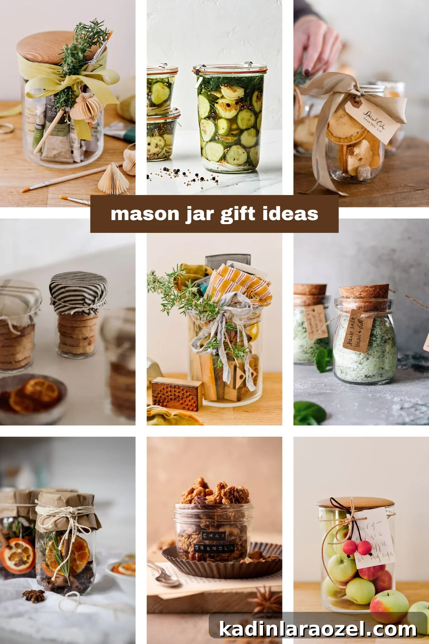 48 Unique DIY Mother's Day Gift Ideas for Cherished Moments 4 various images of homemade gifts that all fit in a glass jars