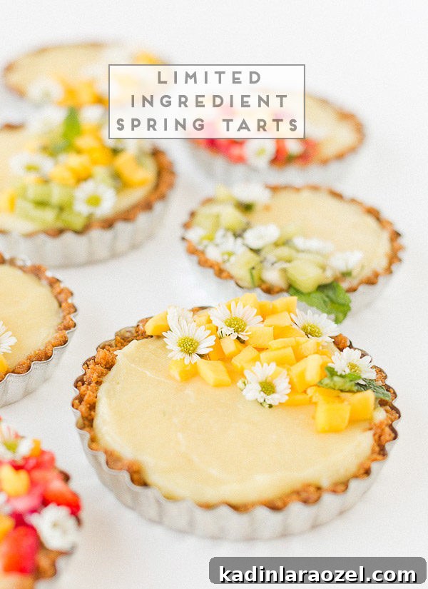 Make these limited ingredient spring tarts in minutes. They're great for entertaining too. #springtarts #springrecipe #lemontart
