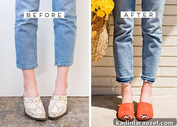 How to DIY the Drop Hem Jeans Trend (with Denim You Already Have) #denimdiy #drophem #diy 