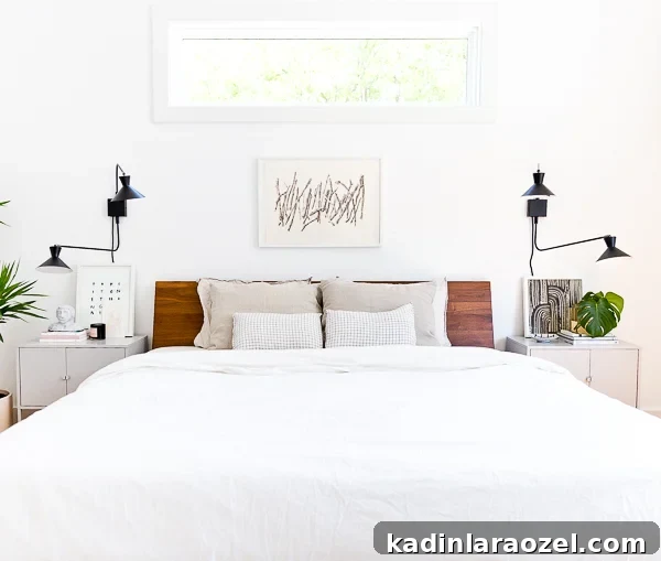 An organic modern bedroom makeover, with a neutral color palette. This is the home of lifestyle blogger, Brittni Mehlhoff of Paper and Stitch. #interiors #bedroominspo #organicmoderninteriors #organicmodernbedroom #bedroommakeover