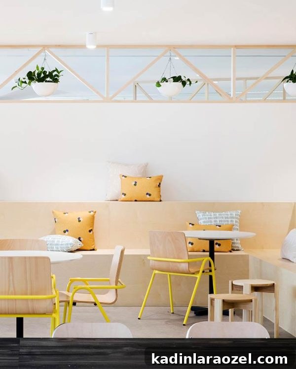 18 Inspiring Australian Designers and Artists to Know 16 Restaurant design featuring Dowel Jones Hurdle chair. Get down (under) with 18 Inpsiring Australian Designers and Artists #australiandesign #australia #designinspiration #yellow #chair