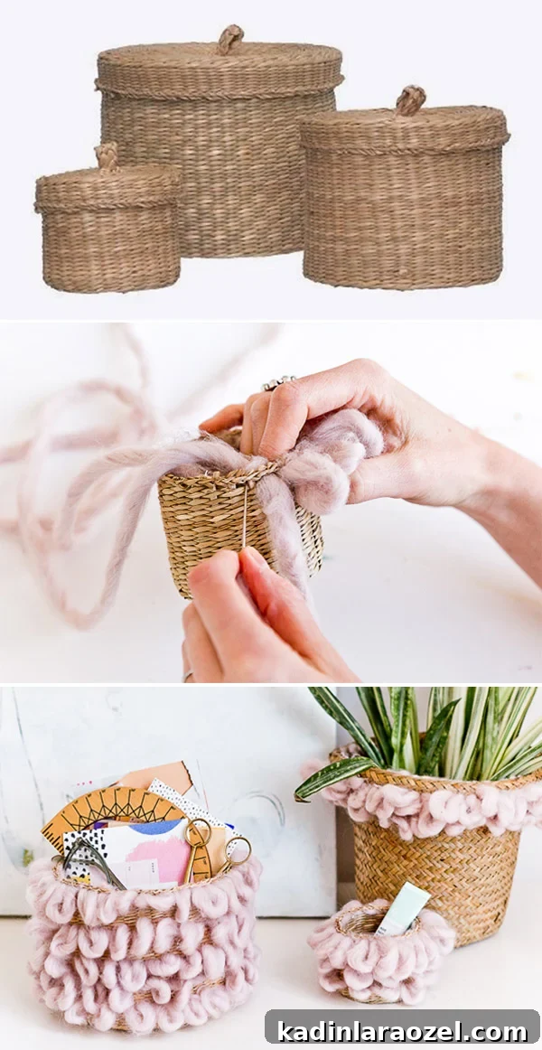 How to Make Woven Loop Baskets for Organization and Storage #diystorage #diy #diyorganization #diybasket