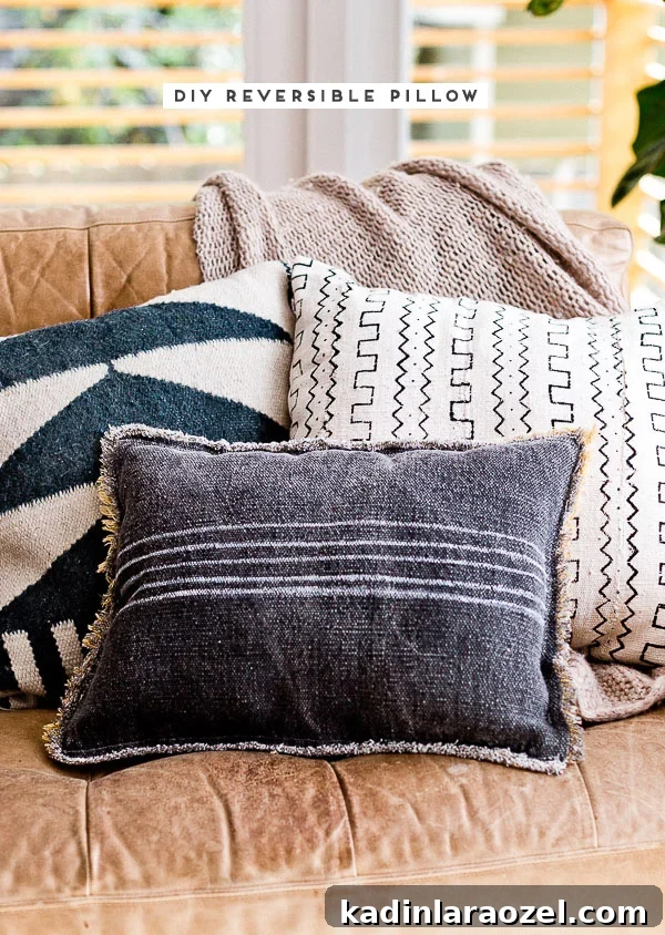 How to Sew a Reversible Pillow: Flip and Reverse for Two Looks 4 DIY reversible pillow idea. Click through for the tutorial. #diypillow #sewingproject #diyhome