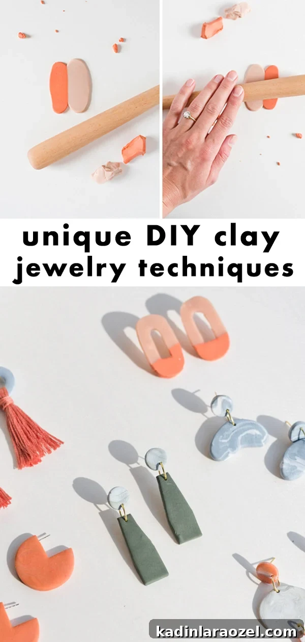 Make Clay Earrings: DIY Techniques to Craft Head-Turning Jewelry 8 Rolling out clay (its polymer) and making clay earrings in different shapes