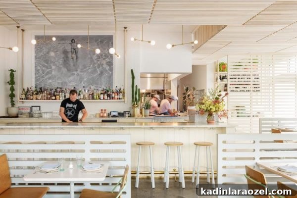 Modern restaurant with minimal modern globe lighting