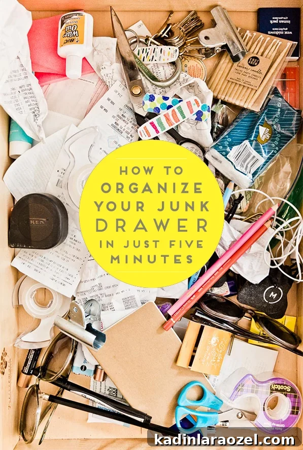 Declutter Your Junk Drawer in 5 Minutes: Quick, Lasting Organization 2 How to Organize Your Junk Drawer Once and For All (in 5 Minutes)! #organization #junkdrawer #organized #organizedjunkdrawer #getorganized