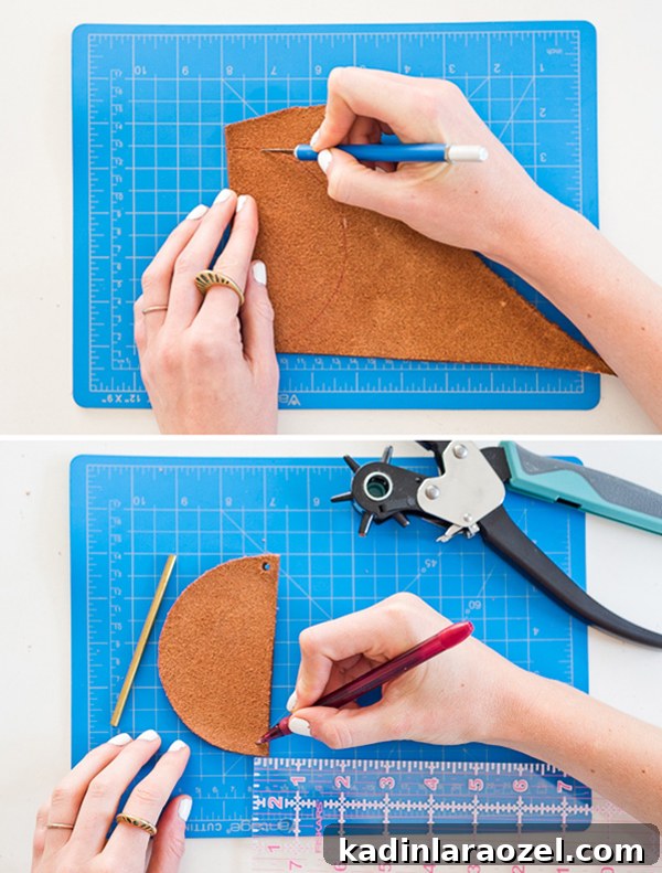30 Minute DIY to Try: How to Make a Unique DIY Necklace with Brass and Leather. #diyjewelry #diynecklace #leather #leatherjewelry #diy  #summerdiy #summer