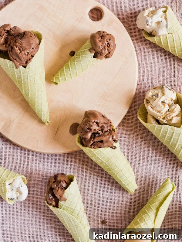 3 Refreshing Ice Cream Recipes for Summer Desserts 9 Homemade matcha ice cream cones! Click through for the recipe for this subtle and unexpected waffle cone flavor for ice creams. #icescream #dessert #icecreamlovers #matcha #icecreamcone