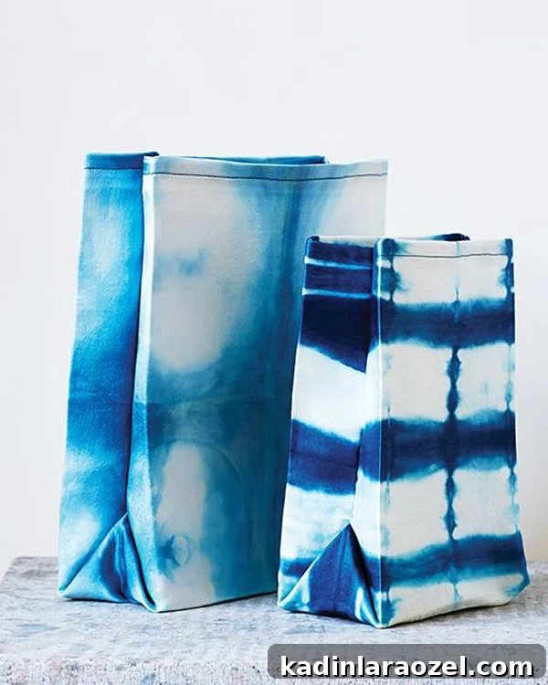 How to make a shibori canvas lunch bag. 