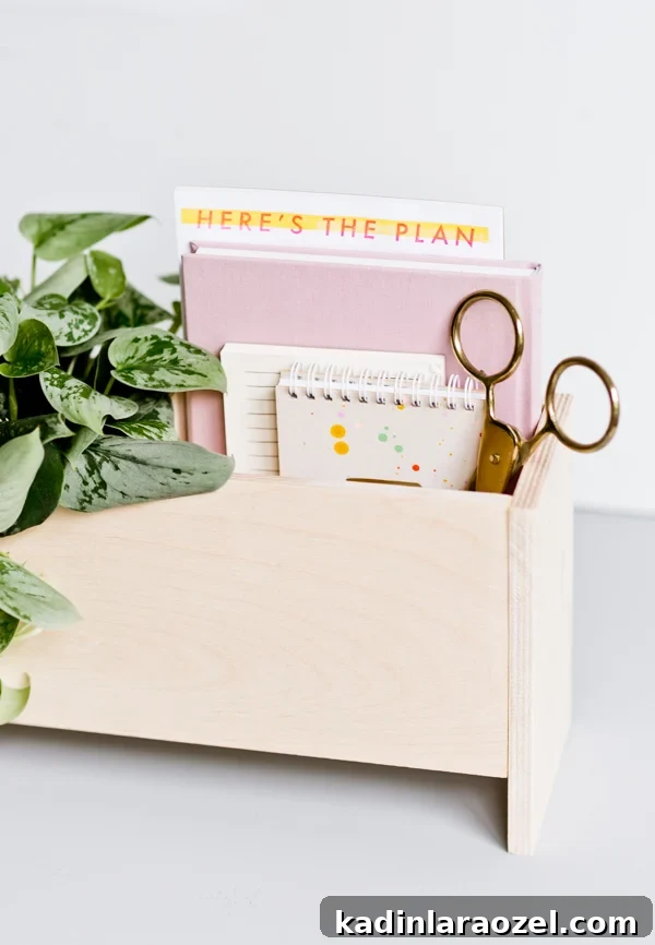 minimal modern wood desk organizer for back to school