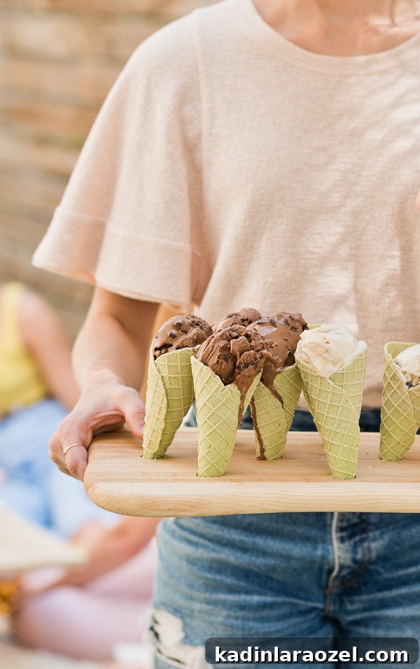 DIY cone holder on a wooden board.